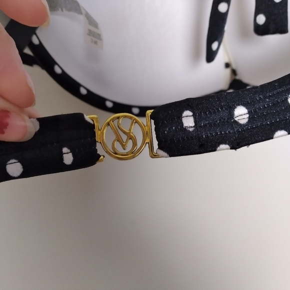 Victoria's Secret Black and White Halter Underwire Bikini Top Size 36C - Picture 10 of 10